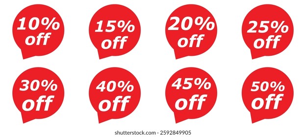 Sale tags collection Set of vector red starburst, sunburst badges. of vecor illustration