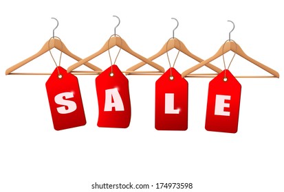 Sale tags. Concept of discount shopping. Vector