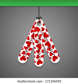 Sale Tags with with hearts. Modern design element.