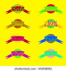 Sale tags label icon. Shopping banners set.