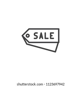 Sale Tags outline icon. linear style sign for mobile concept and web design. Discount labels simple line vector icon. Symbol, logo illustration. Pixel perfect vector graphics