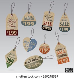 Sale Tags and Price tags Vintage Style Design for business, internet and e-commerce.