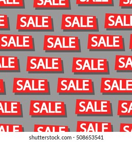 Sale tags. Seamless background. Vector illustration.