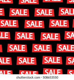 Sale tags. Seamless background. Vector illustration.