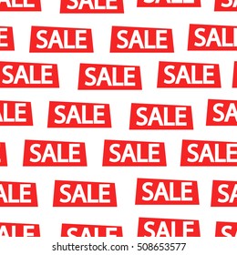 Sale tags. Seamless background. Vector illustration.