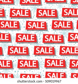 Sale tags. Seamless background. Vector illustration.