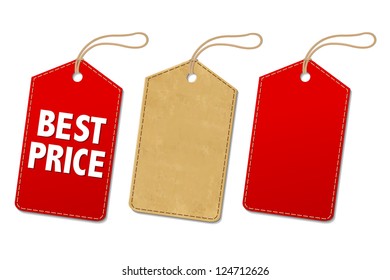 Sale Tags Set, Isolated On White Background, Vector Illustration