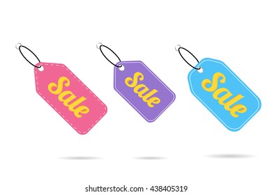 Sale tags in set. Modern design sale tags