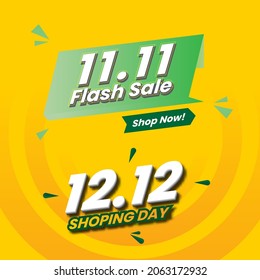 Sale tags set vector 11 flash sale and 12 shoping day label symbols