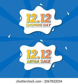 Sale tags set vector badges template 12 shoping day and mega sale label symbol