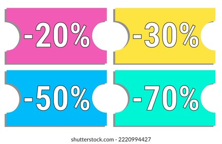 Sale tags set vector badges template. Sale offer price sign. Special offer symbol. Discount promotion. Discount badge shape. Eps10 Vector