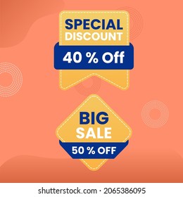 Sale tags set vector special discount and big sale label symbols
