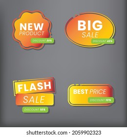 Sale tags set vector template big promo and discount emblem label symbols