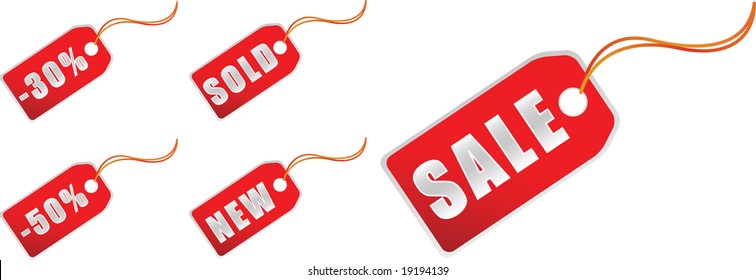 sale tags in silver color for xmas shopping