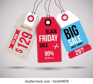 Sale Tags for special offers and black friday