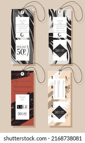 Sale tags templates modern abstract strokes 