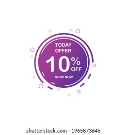 Sale tags vector badges vector template, up 10 percent off.