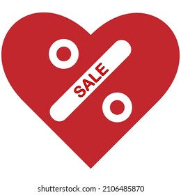 Sale tags. Vector. Discount. Percent. Heart. Love