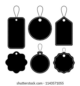 Sale Tags Vector Silhouettes. Different Price Tags Isolated on White. Vector Design Elements Set for Web Design, Banners, Presentations or Business Cards, Flyers, Brochures and Posters.