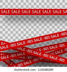 SALE TAPE VECTOR ILLUSTRATION  -50% OFF DISCOUNT  STRIPE 