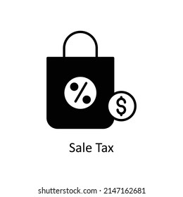 Sale Tax vector Solid icon for web isolated on white background EPS 10 file