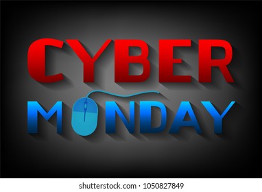 Sale technology banner for cyber monday, vector