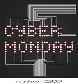Sale technology banner for cyber monday. Cyber monday sale symbol and online sales concept as an internet holiday celebration for product discounts on websites.