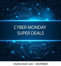 Sale technology banner for cyber monday