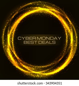 Sale technology banner for cyber monday. Vector art for your business.