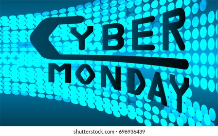 Sale technology banner for cyber monday vector