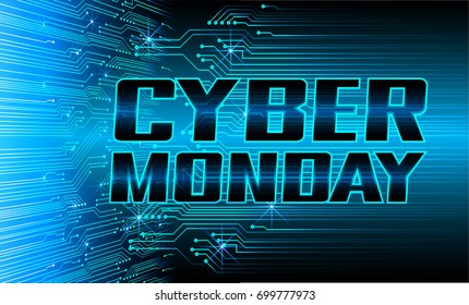 Sale technology banner for cyber monday, vector