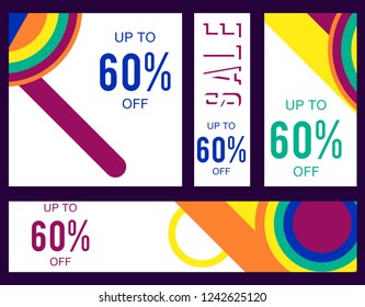 Sale template banner in bright colors
