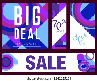 Sale template banner in bright colors