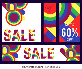 Sale template banner in bright colors