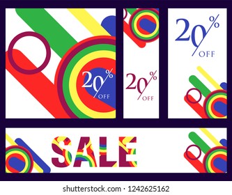 Sale template banner in bright colors