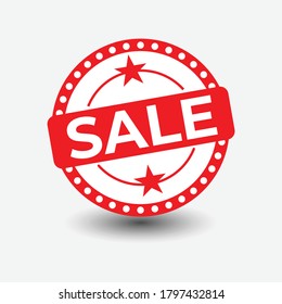 Verkaufsvorlage mit kreisförmigem Hintergrund und roter Farbe. Großartige Vektorgrafiken für Social Media, Produktmarketing, Online-Verkauf, Verkaufsförderung, Web, Rabattcoupons, Apps, Online-Shops etc.