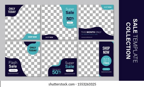 Sale template collection for promotion sale. Editable banner for social media post, web and internet.