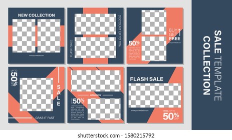 Sale template collection for promotion sale. Editable banner for social media post, web and internet