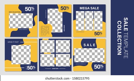 Sale template collection for promotion sale. Editable banner for social media post, web and internet