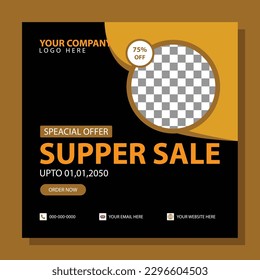 Sale template collection for promotion sale. Editable banner for social media post, web and internet. Black friday event sale
