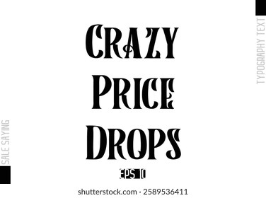 Sale Template Design Banner Typography Text Crazy Price Drops