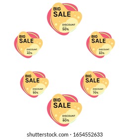 SALE TEMPLATE DESIGN SET. BIG SALE DESIGN. BANNER PROMOTION VECTOR FOR YOUR BUSINESS