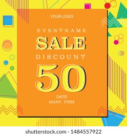 Sale template event vector design