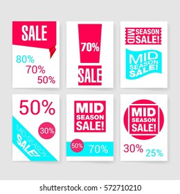 Sale template. Flyer. Vector illustration. 