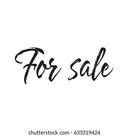 for sale, text design. Vector calligraphy. Typography poster. Usable as background.