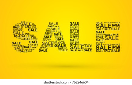 Sale text designed using sale text promotion sign graphic vector