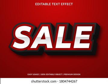 plantilla de efectos de texto de venta con estilo abstracto y uso de concepto en negrita 3d para marca de productos o logotipo de negocios