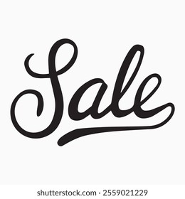 Sale text in elegant cursive calligraphy perfect for marketing campaigns