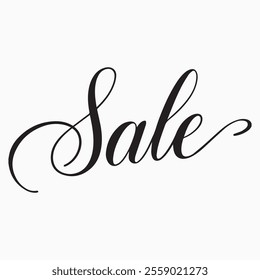 Sale text in elegant cursive calligraphy perfect for marketing campaigns