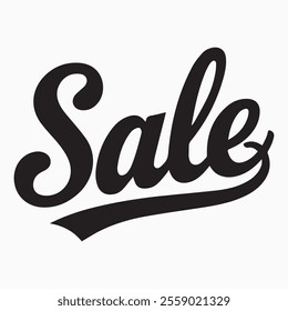 Sale text in elegant cursive calligraphy perfect for marketing campaigns